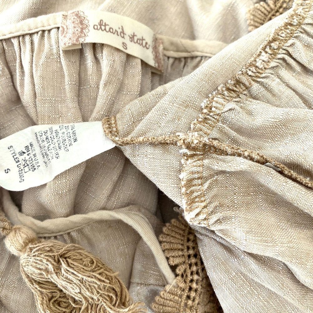 Altar’d State alter’d babydoll swing top beige S - Picture 8 of 8